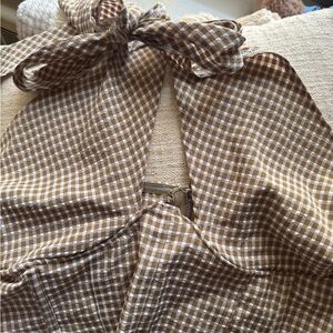 Missguided Tan Checkered Top